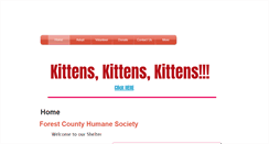 Desktop Screenshot of forestcountyhumanesociety.org